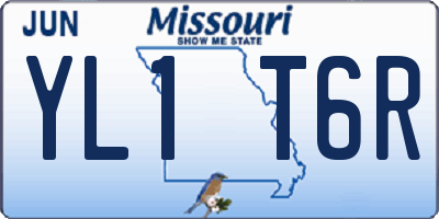 MO license plate YL1T6R