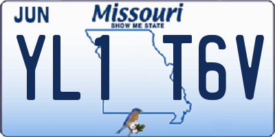 MO license plate YL1T6V