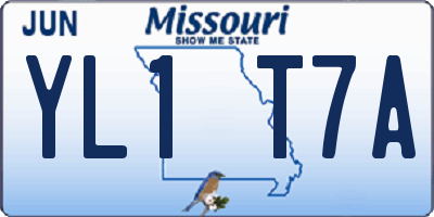 MO license plate YL1T7A