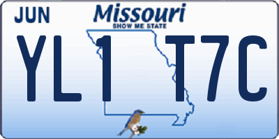 MO license plate YL1T7C