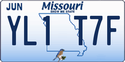 MO license plate YL1T7F