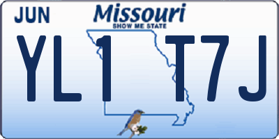 MO license plate YL1T7J