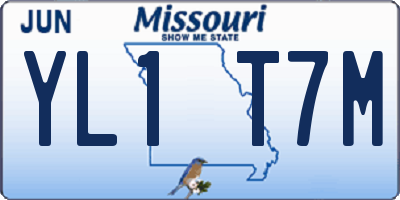 MO license plate YL1T7M