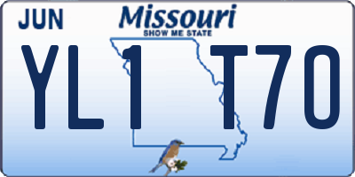 MO license plate YL1T7O