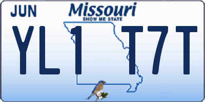 MO license plate YL1T7T