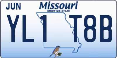 MO license plate YL1T8B