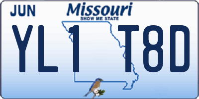 MO license plate YL1T8D