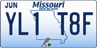 MO license plate YL1T8F