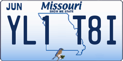 MO license plate YL1T8I