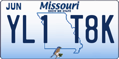 MO license plate YL1T8K