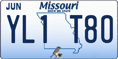 MO license plate YL1T8O