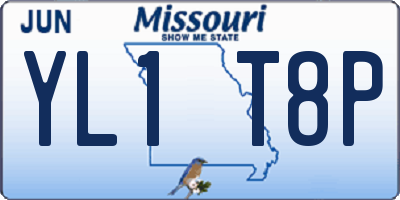 MO license plate YL1T8P