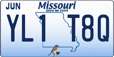 MO license plate YL1T8Q