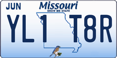 MO license plate YL1T8R