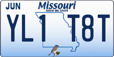 MO license plate YL1T8T