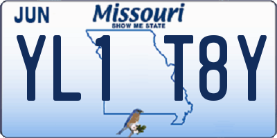 MO license plate YL1T8Y