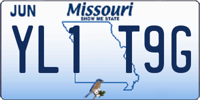 MO license plate YL1T9G