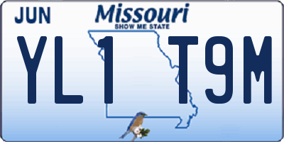MO license plate YL1T9M