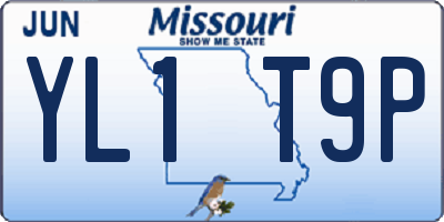 MO license plate YL1T9P