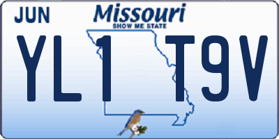 MO license plate YL1T9V