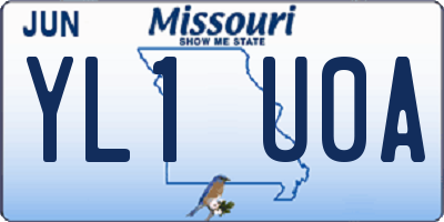 MO license plate YL1U0A