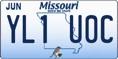 MO license plate YL1U0C