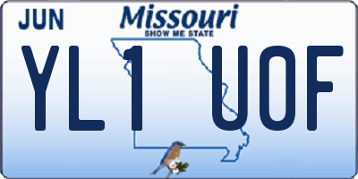 MO license plate YL1U0F