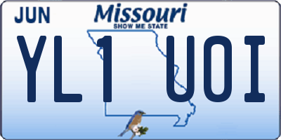 MO license plate YL1U0I