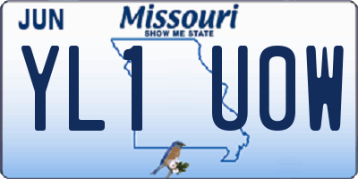 MO license plate YL1U0W