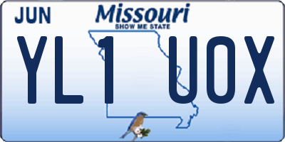 MO license plate YL1U0X