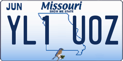 MO license plate YL1U0Z