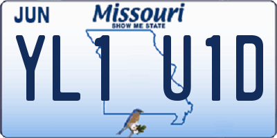 MO license plate YL1U1D