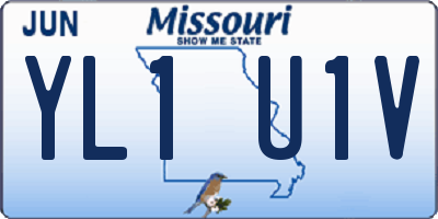 MO license plate YL1U1V