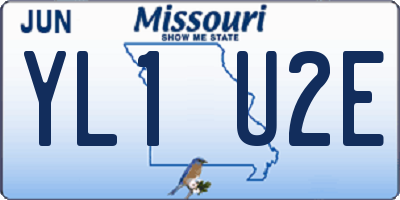 MO license plate YL1U2E