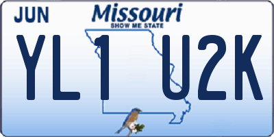 MO license plate YL1U2K