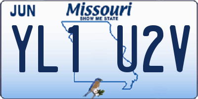 MO license plate YL1U2V