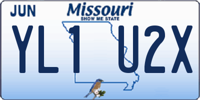 MO license plate YL1U2X