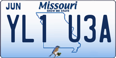 MO license plate YL1U3A