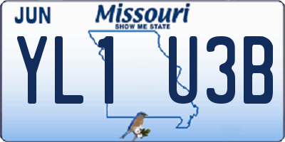 MO license plate YL1U3B