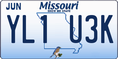 MO license plate YL1U3K