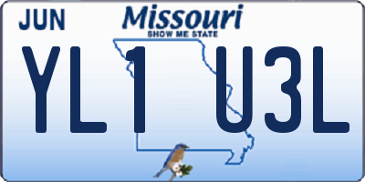 MO license plate YL1U3L