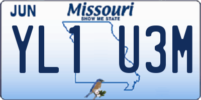 MO license plate YL1U3M