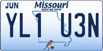MO license plate YL1U3N