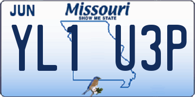 MO license plate YL1U3P