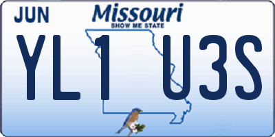 MO license plate YL1U3S