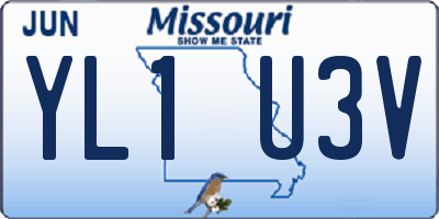 MO license plate YL1U3V