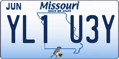 MO license plate YL1U3Y