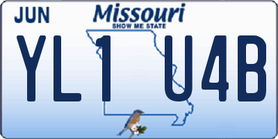MO license plate YL1U4B