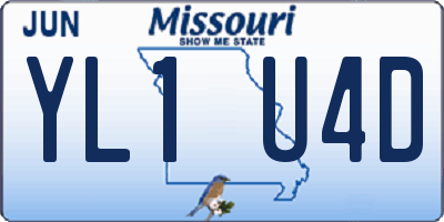 MO license plate YL1U4D