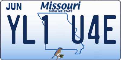 MO license plate YL1U4E